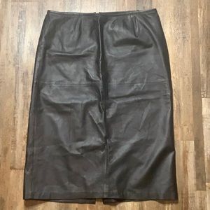 Skirt, venezia brand black leather like size 24